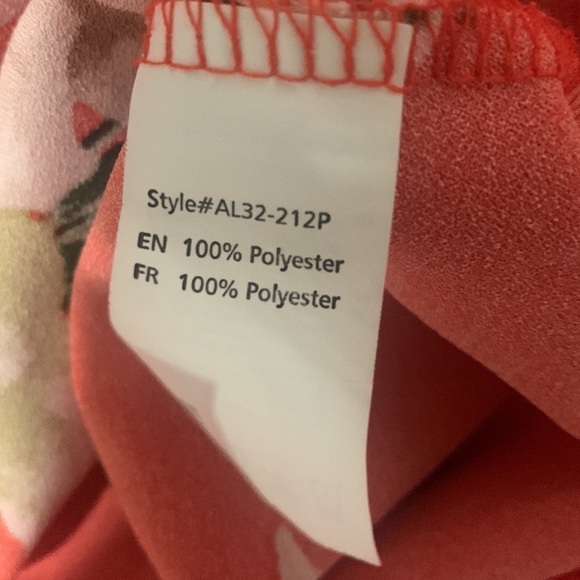 Revamped Red Floral A-Line Midi Dress Size M – Peekaboo Neckline - Picture 8 of 8